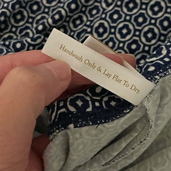 HELEN JON Navy and White Wide Leg Pants Fold Over Beach Pant Strech Small - Picture 10 of 10